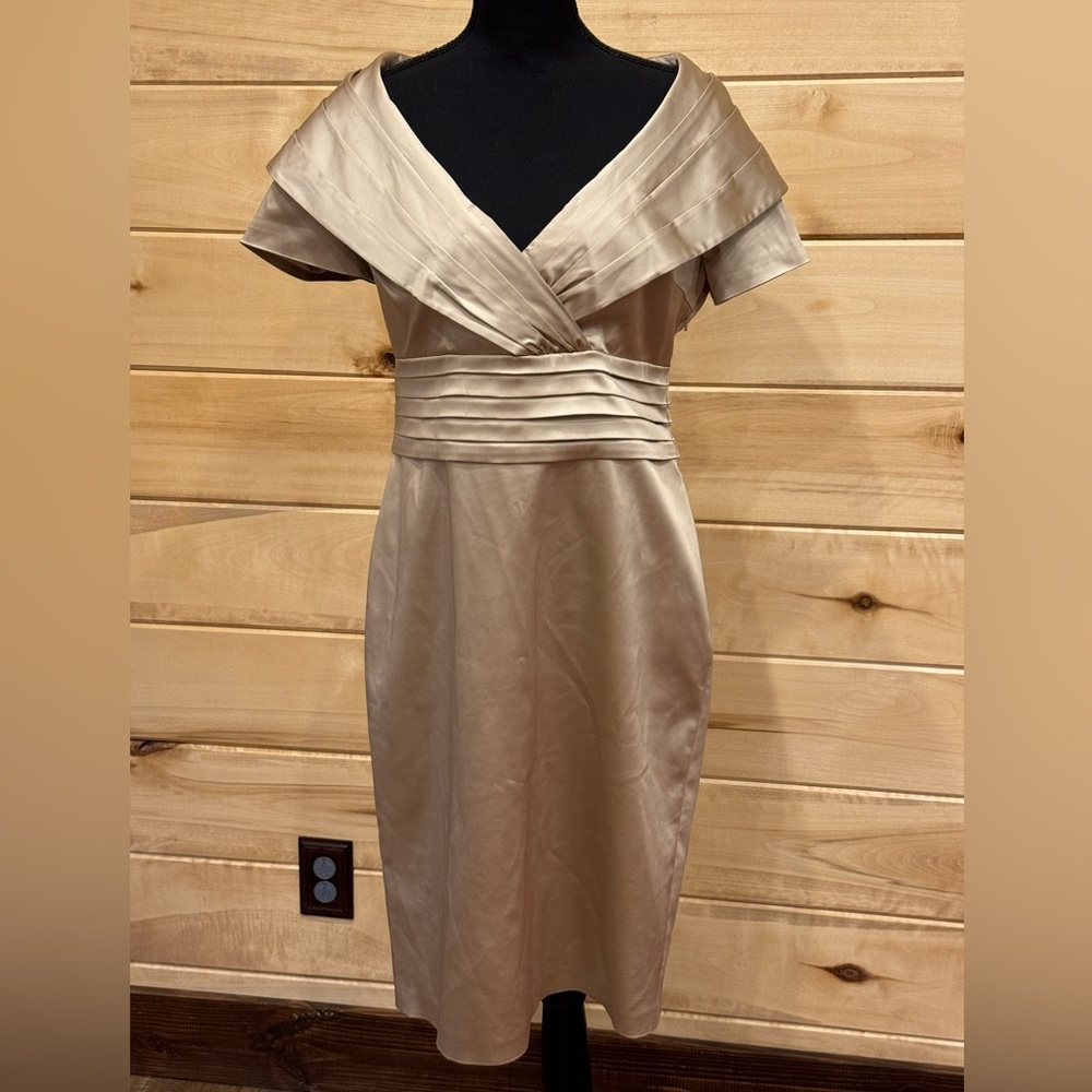 Sutton Studio Gold / Champagne Cocktail Dress, size 10